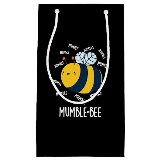 Mumble bee Funny Insect Pun Dark BG Klein Cadeauzakje (Voorkant)