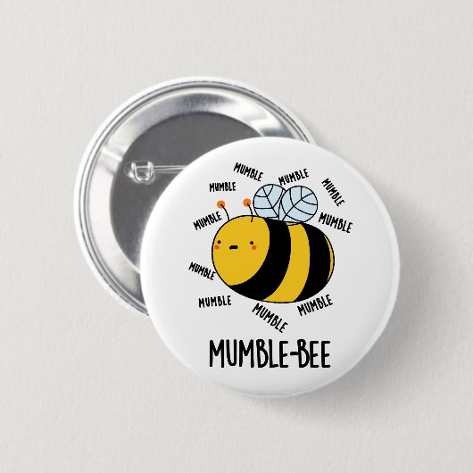Mumble bee Funny Insect Pun Ronde Button 5,7 Cm (Voorkant /achterkant)