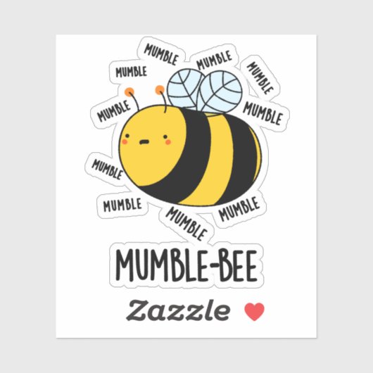 Mumble bee Funny Insect Pun Sticker (Vel)