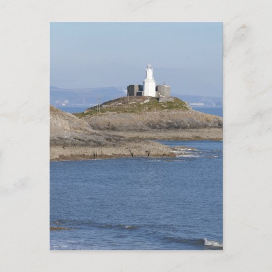 Mumbles vuurtoren, luchtbellen briefkaart (Voorkant)