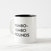 Mumbo-jumbo overvalt. tweekleurige koffiemok (Voorkant links)