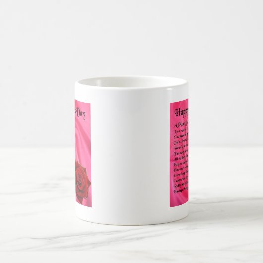 Mumgedicht - Moederdag - Roze zijde en Roos Koffiemok (Center)