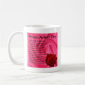 Mumgedicht - Moederdag - Roze zijde en Roos Koffiemok (Links)