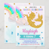 Mumicorn verjaardagsuitnodiging Magical unicorn gi Kaart (Voorkant / Achterkant)