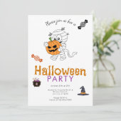 Mummie die Jack-O' Lantern Halloweenfeest geeft Kaart (Staand voorkant)