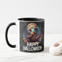 Mummie eet snoepgoed Gelukkig Halloween