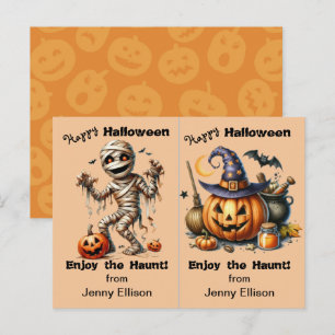 Mummie en Jack o' Lantern Feest Halloween Kaart