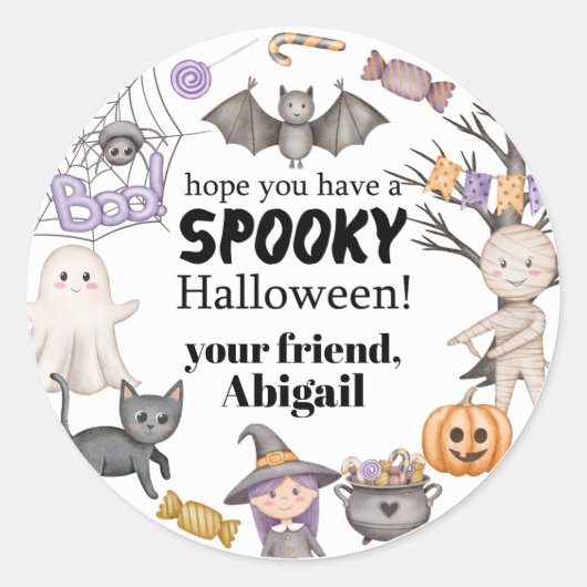Mummie Geest Heks Halloween Ronde Sticker (Voorkant)