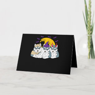 Mummie heks Siberische husky hond Halloween cade Feestdagen Kaart