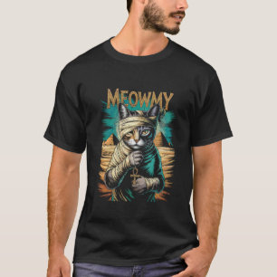 Mummie Kat Houdt Ankh Vast in Woestijnpiramides Ha T-shirt