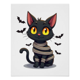 Mummie Katje Kitten Halloween Perfect Poster