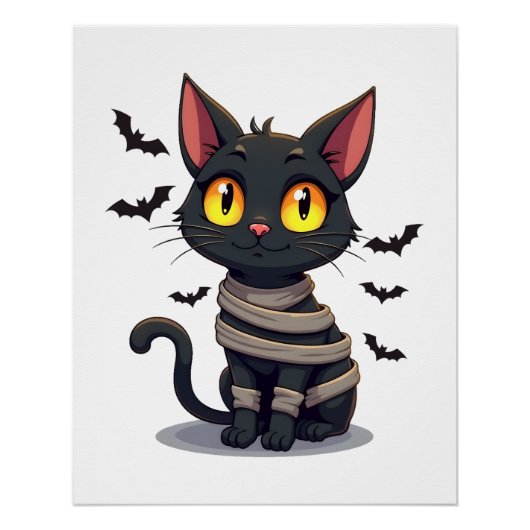 Mummie Katje Kitten Halloween Perfect Poster (Voorkant)