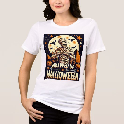 mummie ontrafelen t shirt voor Halloween (Voorkant)