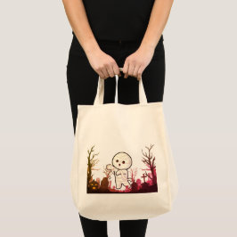 Mummie op een begraafplaats, Halloween-dagMummie o Tote Bag