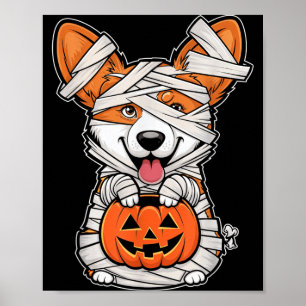 Mummie Pompoen Halloween Huisdier Hond Poster
