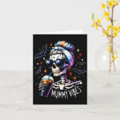 Mummie Vibes Skelet Koffie Moeder Soky Seizoen Hal Kaart (Gele Bloem)