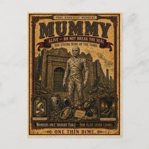 Mummie, Vintage Circus Monster Briefkaart