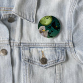 Mummie, Vleermuis & Maan Halloween Ronde Button 5,7 Cm (In situ)