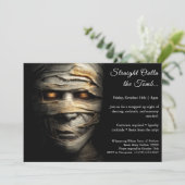Mummie Waanzin | Uitnodiging Halloween Kostuumfees (Staand voorkant)