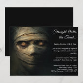 Mummie Waanzin | Uitnodiging Halloween Kostuumfees (Voorkant / Achterkant)