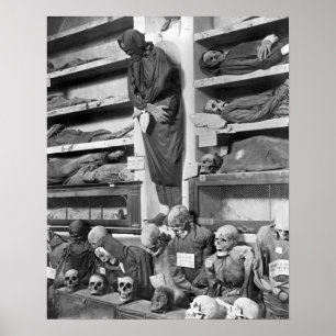 Mummies in de catacomb Palermo, Italië Poster