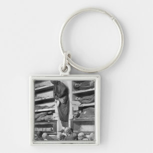 Mummies in de catacomb Palermo, Italië Sleutelhanger