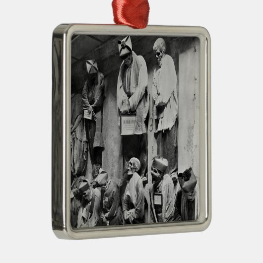 Mummies van catacomb in Palermo, Italië Metalen Ornament (Rechts)