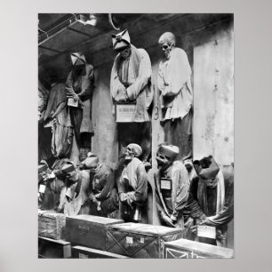 Mummies van catacomb in Palermo, Italië Poster