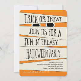 Mummified Halloween in Pumpkin Party Invitation Kaart