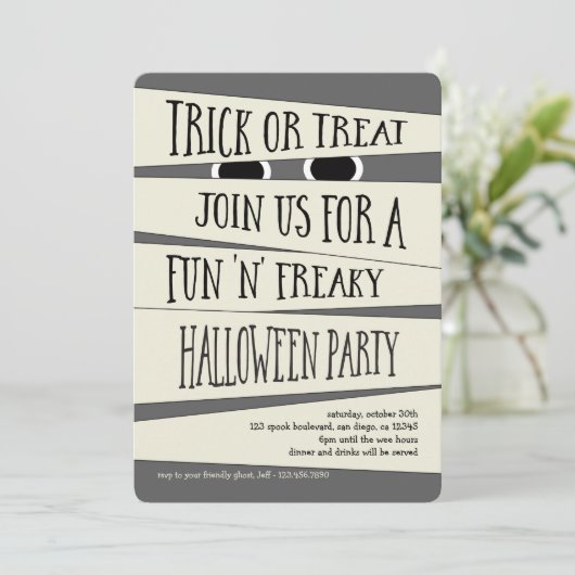 Mummified Halloween Party Invitation Kaart (Staand voorkant)