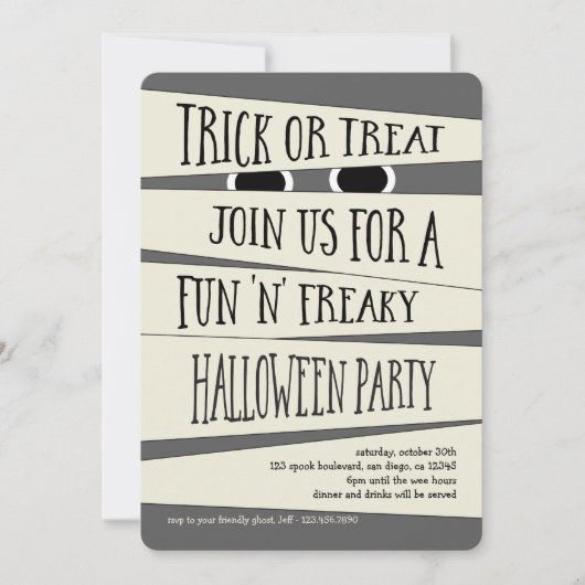 Mummified Halloween Party Invitation Kaart (Voorkant)
