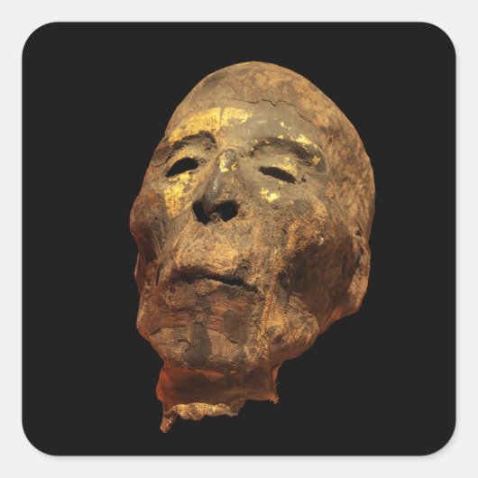 Mummified Human Male Head Mummy Vierkante Sticker (Voorkant)