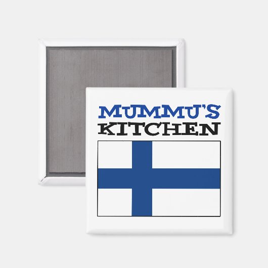 Mummu's keuken met vlag van Finland Magneet (Voorkant / Achterkant)