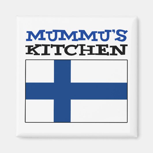 Mummu's keuken met vlag van Finland Magneet (Voorkant)