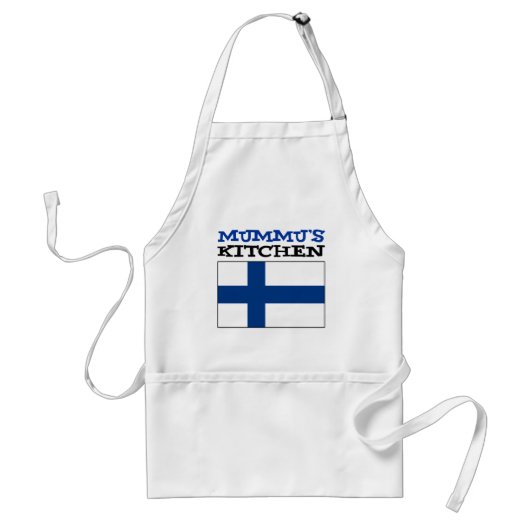 Mummu's keuken met vlag van Finland Standaard Schort (Voorkant)