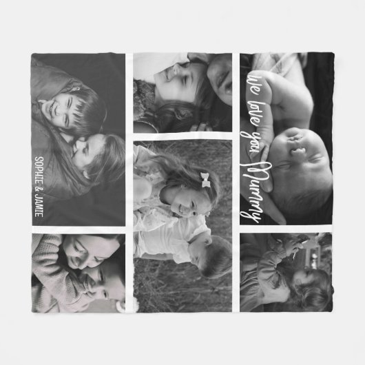 Mummy 6 Photo Collage Fleece Deken (Voorkant (Horizontaal))