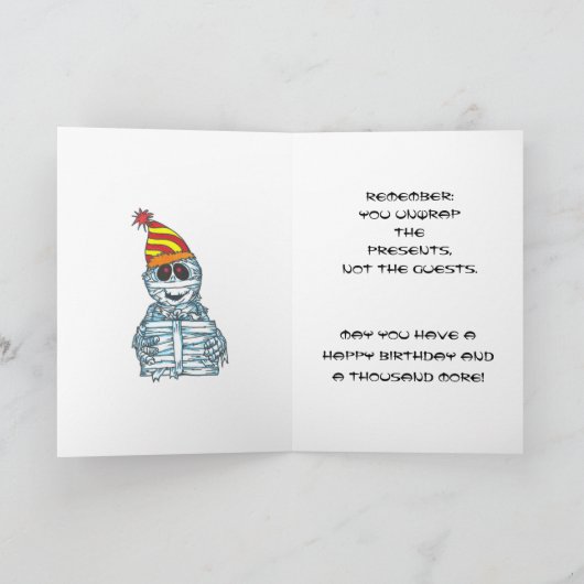 Mummy B-Day Card BIRTHDAY GREETINGS OF ANCIENT ONE Kaart (Binnen)