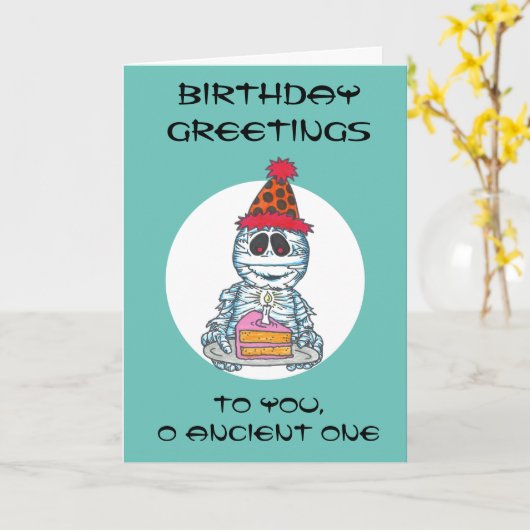 Mummy B-Day Card BIRTHDAY GREETINGS OF ANCIENT ONE Kaart (Gele Bloem)