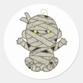 Mummy Baby Eyes Green ID683 Ronde Sticker