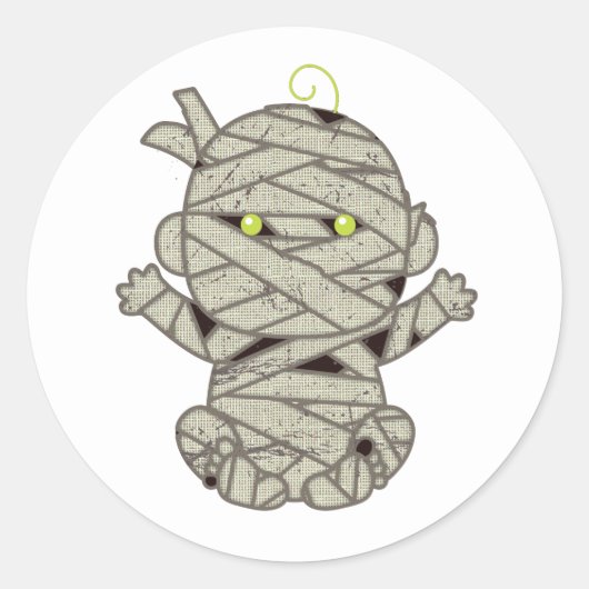 Mummy Baby Eyes Green ID683 Ronde Sticker (Voorkant)