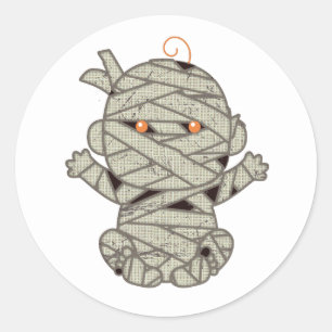 Mummy Baby Eyes Oranje ID683 Ronde Sticker