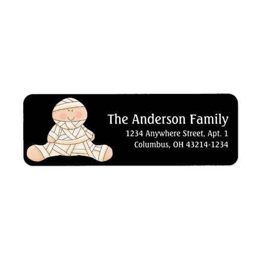 Mummy Baby First Halloween Return Address Labels (Voorkant)