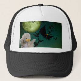 Mummy, Bat & Moon Halloween Trucker Pet