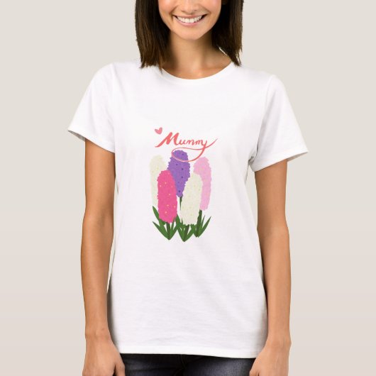 Mummy bloemendesign/cute moedersdag bloem tshirt (Voorkant)