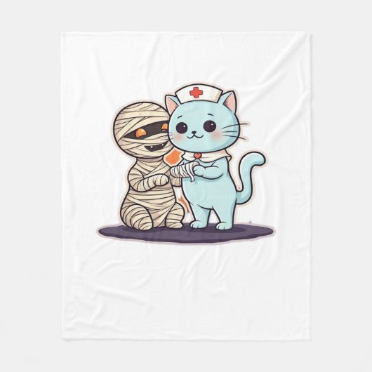 Mummy Boo-Boo Nurse Cat to the Rescue! Klassieke T Fleece Deken (Voorkant)