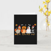 Mummy Chicken Skeleton Ghost Pumpkin Halloween Chi Kaart (Gele Bloem)