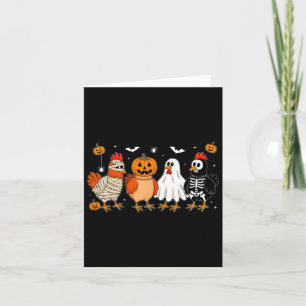 Mummy Chicken Skeleton Ghost Pumpkin Halloween Chi Kaart