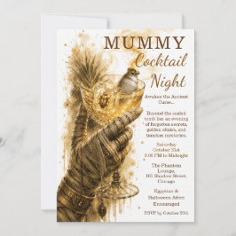 Mummy Cocktail Nacht Oude Egyptische Halloween Kaart
