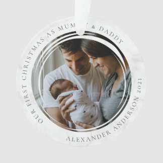 Mummy & Dad First Kerstfoto Keepslag Ornament
