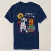 Mummy Dalmatian Dog Halloween Dog Scary Pumpkins L T-shirt (Design voorkant)
